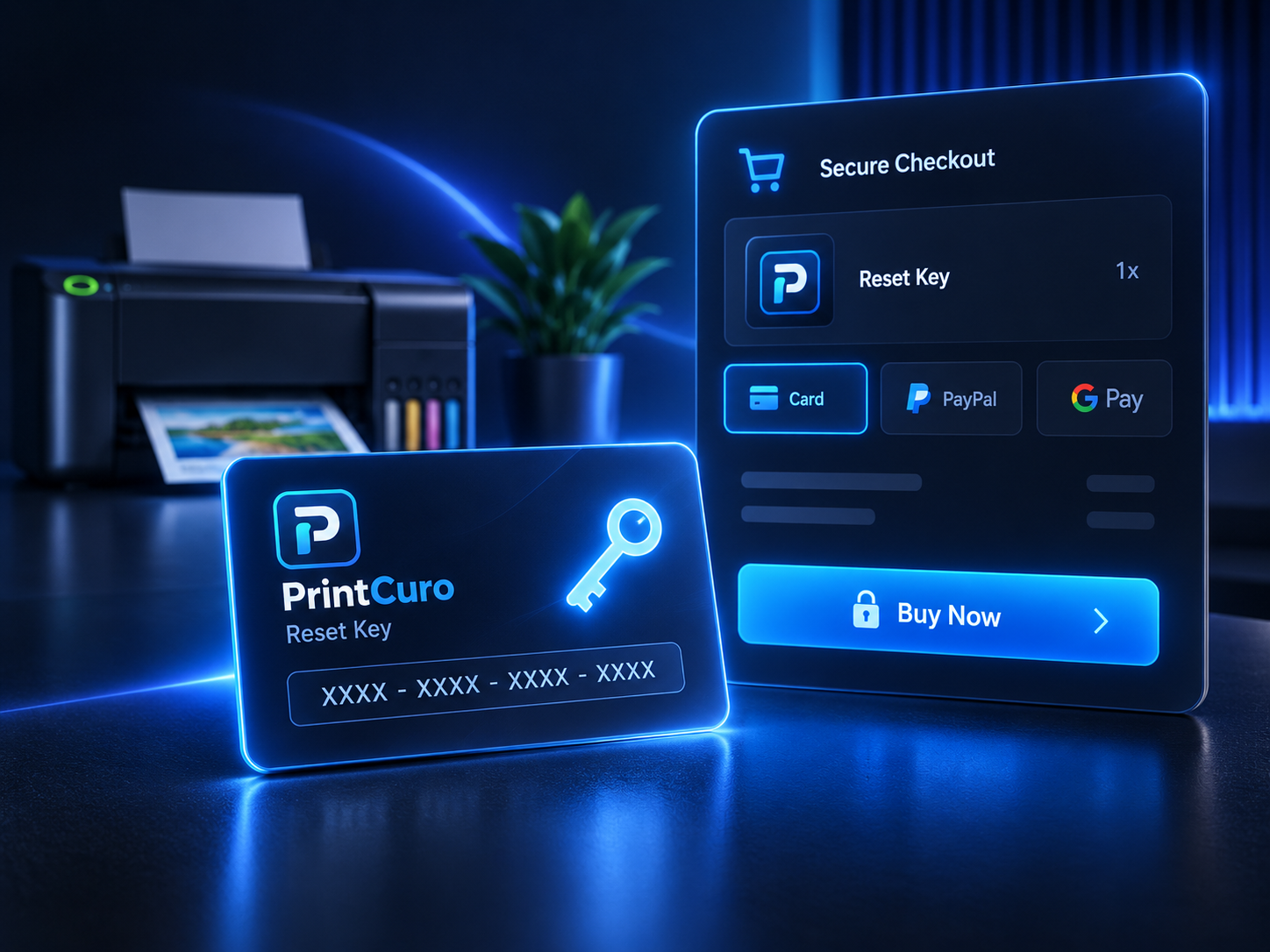 PrintCuro reset key checkout